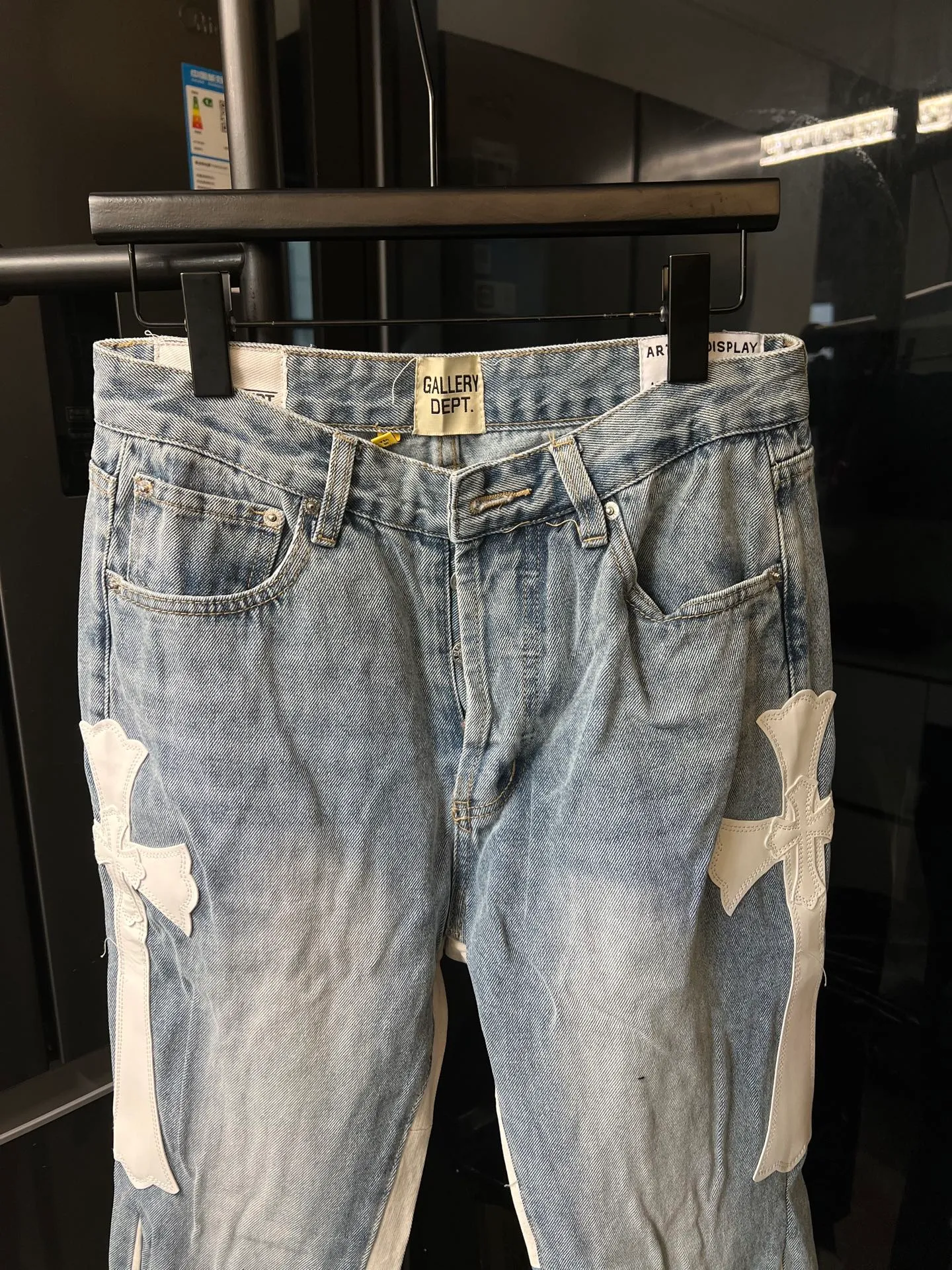 P280 [Next day] Chrome Hearts 25Ss cH Crow stitched cross patch leather heavy duty jeans (blue) Size: 28 30 32 34 36 (corresponding to s-xxl) Detailed sizes can be found in Figure 9